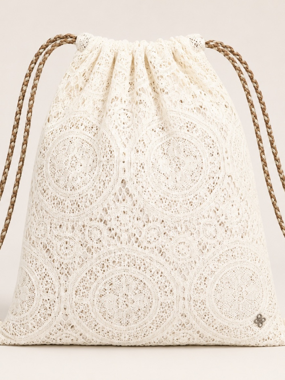 Buckle NWT Cream Lace Drawstring Bag